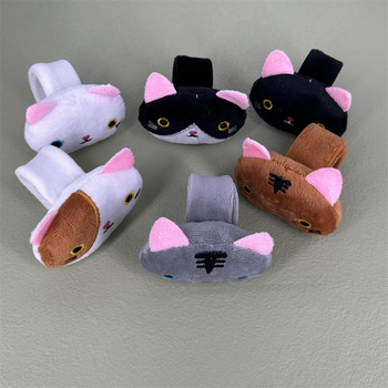 Jucărie din pluș cu pisicuță pentru brățară DIY, îmbrăcare, pluș scurt, umplutură PP bumbac, vârsta 7–14 ani