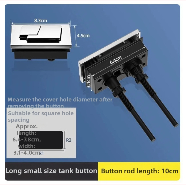 WC öblítő gomb hosszabbító rúddal, ABS műanyag, Saomao márka, nyomógombos működés, injektiós formázás