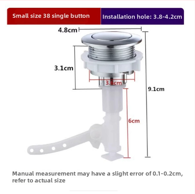 WC öblítő gomb hosszabbító rúddal, ABS műanyag, Saomao márka, nyomógombos működés, injektiós formázás