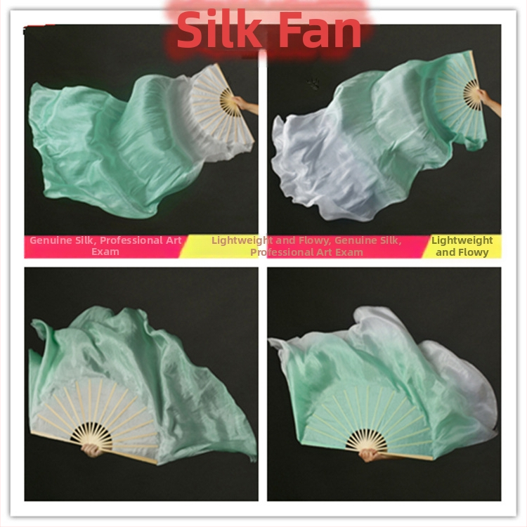 Hodvábny tanečný fanúš s bambusovým rámom, klasický štýl, otvárací tanec