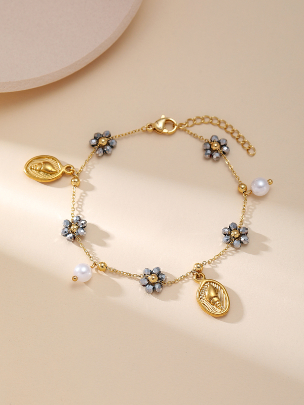 Set brățări Ze Hao din oțel de titan electroplatinat – pentru femei, design original, stil Animale/Zodii, idee cadou, Primăvara 2025