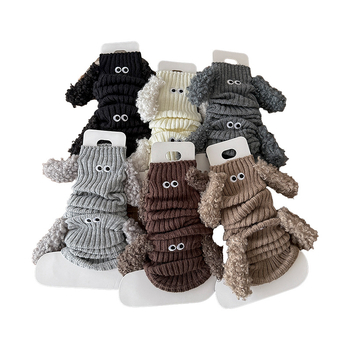 Șosete pentru fete din acril, model cu pui de câine, tricotate jacquard, până la mijlocul gambei, pentru iarnă