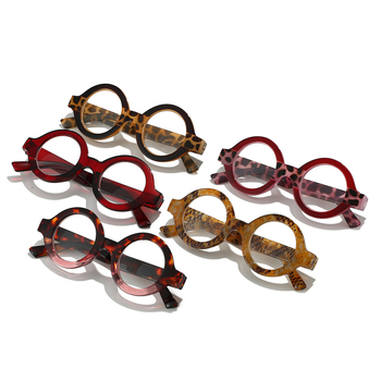 Ochelari de citit cu ramă rotundă, protecție împotriva luminii albastre, lentile PC, ramă completă, compatibili cu miopie, stil vintage artistic, vara 2025.