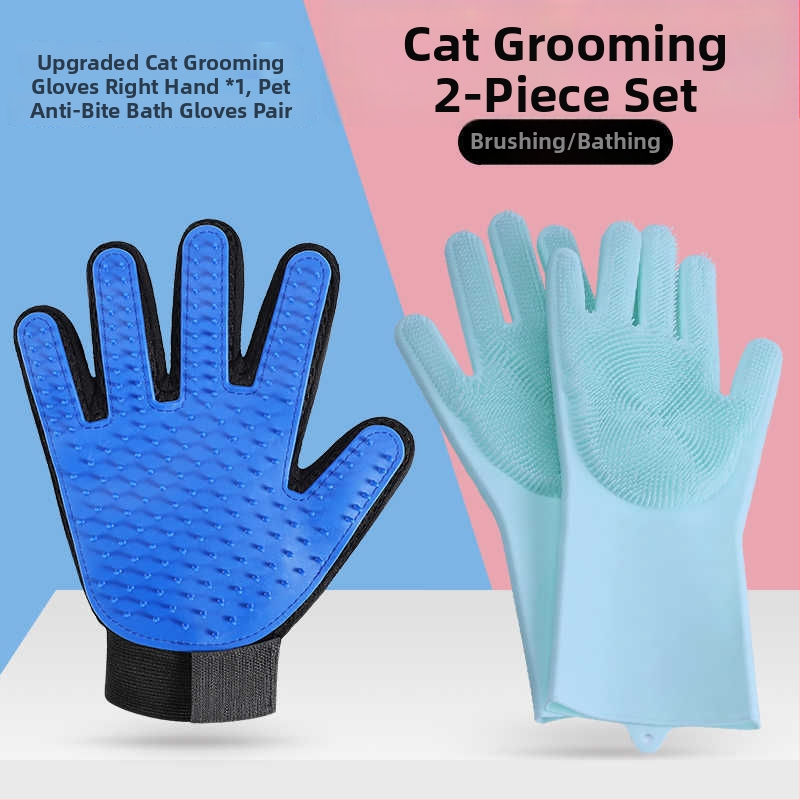 Rukavica na starostlivosť o mačky a psy z gumy – na kúpanie, odstraňuje voľnú srsť; značka Other; pôvod China; neimportované