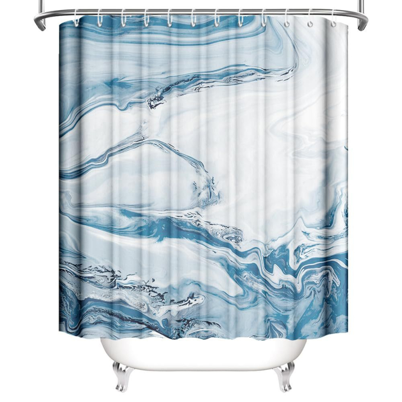 Cortină de duș - Temă oceanică cu stea de mare și țestoasă, imprimare digitală, poliester impermeabil 90 g, personalizabil