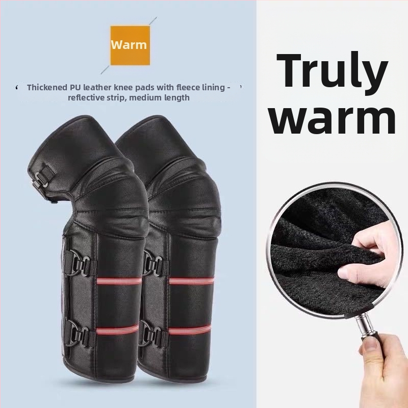 Zimné cyklistické kolenné chrániče – flísová výstelka, HeatTech technológia, vetruodolné a proti chladu pre dospelých