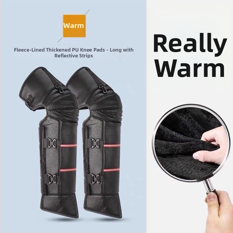 Zimné cyklistické kolenné chrániče – flísová výstelka, HeatTech technológia, vetruodolné a proti chladu pre dospelých