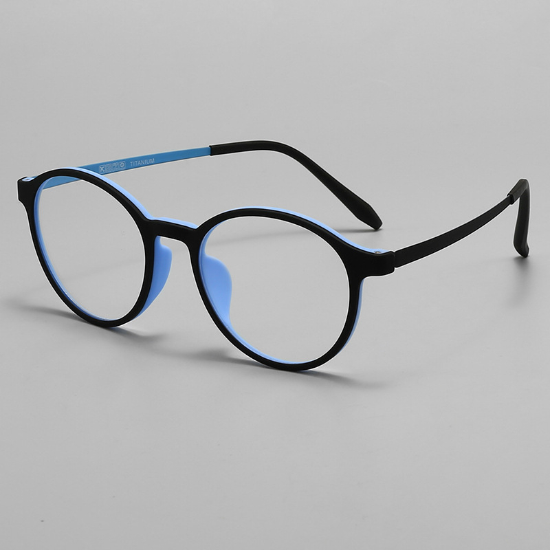 Ochelari de citit cu lentile anti-lumină albastră, rame ușoare, ramă completă, formă rotundă, stil vintage literar