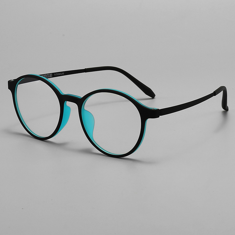 Ochelari de citit cu lentile anti-lumină albastră, rame ușoare, ramă completă, formă rotundă, stil vintage literar