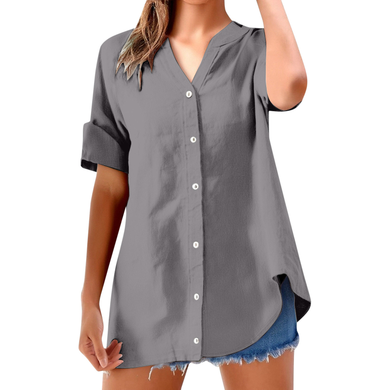 Ing álló gallérral, rövid ujjú, középméretű (Kender 95%+; Poliészter <30%)