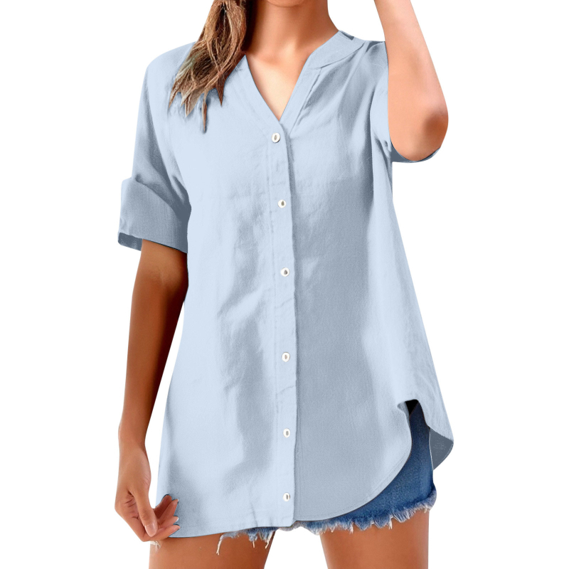 Ing álló gallérral, rövid ujjú, középméretű (Kender 95%+; Poliészter <30%)