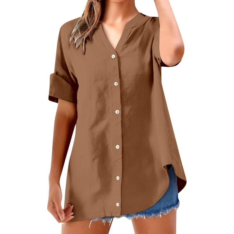 Ing álló gallérral, rövid ujjú, középméretű (Kender 95%+; Poliészter <30%)