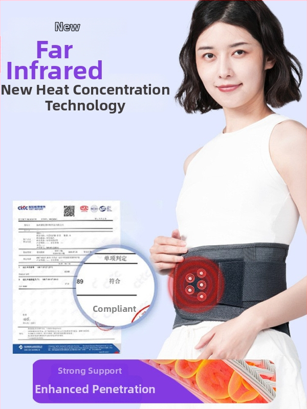 Deréktámasz öv, könnyű és légáteresztő, infravörös melegítéssel, poliészter rost