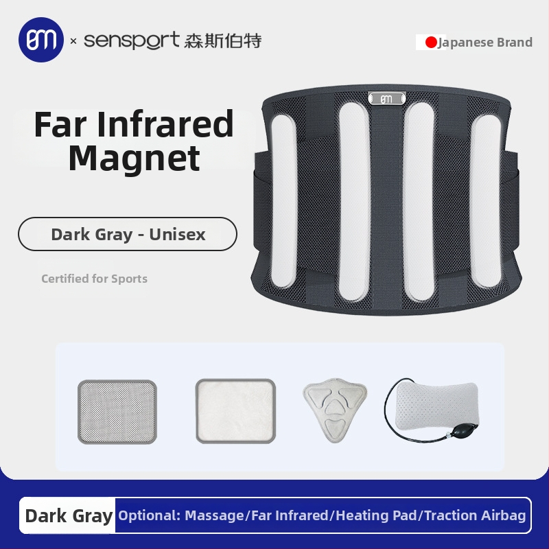Deréktámasz öv, könnyű és légáteresztő, infravörös melegítéssel, poliészter rost