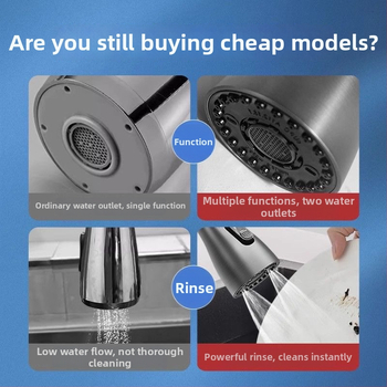 Konyhai mosogató csaptelepi kihúzható fúvóka – habosító, anti-spric, teleszkópos csere, ABS