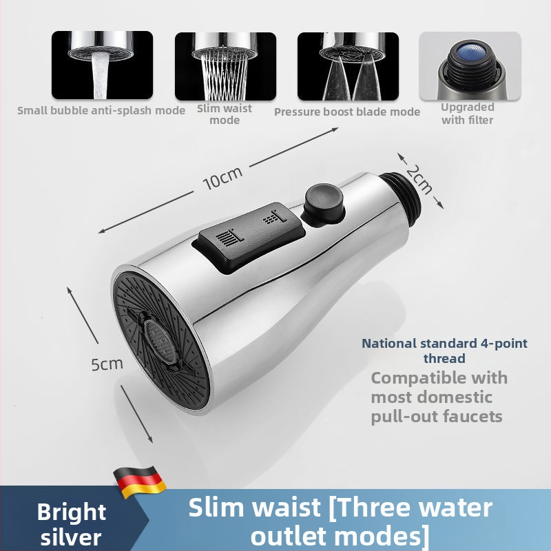 Konyhai mosogató csaptelepi kihúzható fúvóka – habosító, anti-spric, teleszkópos csere, ABS