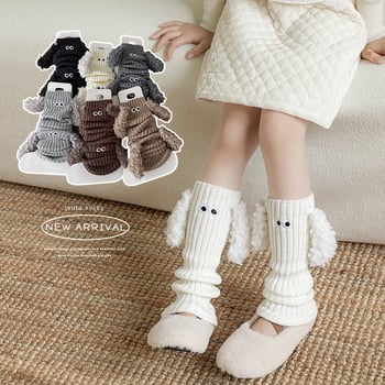 Șosete pentru fete, până la gambe, jacquard tricotate, din acril, respirante, pentru primăvară, toamnă și iarnă