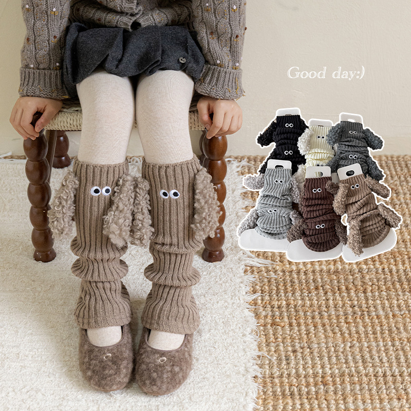 Șosete pentru fete, până la gambe, jacquard tricotate, din acril, respirante, pentru primăvară, toamnă și iarnă