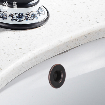 Jin Hao capac de supraprelungere a chiuvetei din cupru/ABS, dop ceramic pentru chiuvetă, montaj prin apăsare, accesorii metalice ștampilate