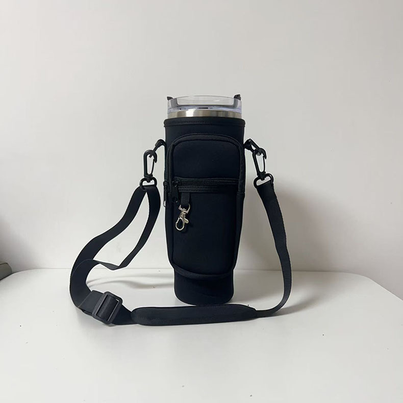 Geantă cu umăr portabilă pentru sticlă de apă — Kejue, material textil, imprimare logo disponibilă, capac de protecție pentru pahar, ambalaj 44×44×56
