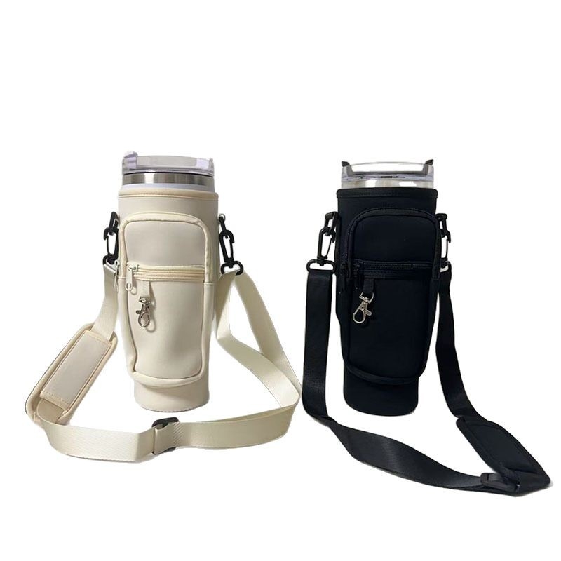 Geantă cu umăr portabilă pentru sticlă de apă — Kejue, material textil, imprimare logo disponibilă, capac de protecție pentru pahar, ambalaj 44×44×56