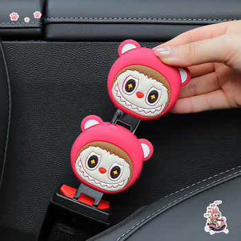 Clip interior de mașină pentru centură, cu extensie și conector de blocare, stil cuplu (Metal + silicon, Model Qe8930, imprimare logo disponibilă, personalizare disponibilă)