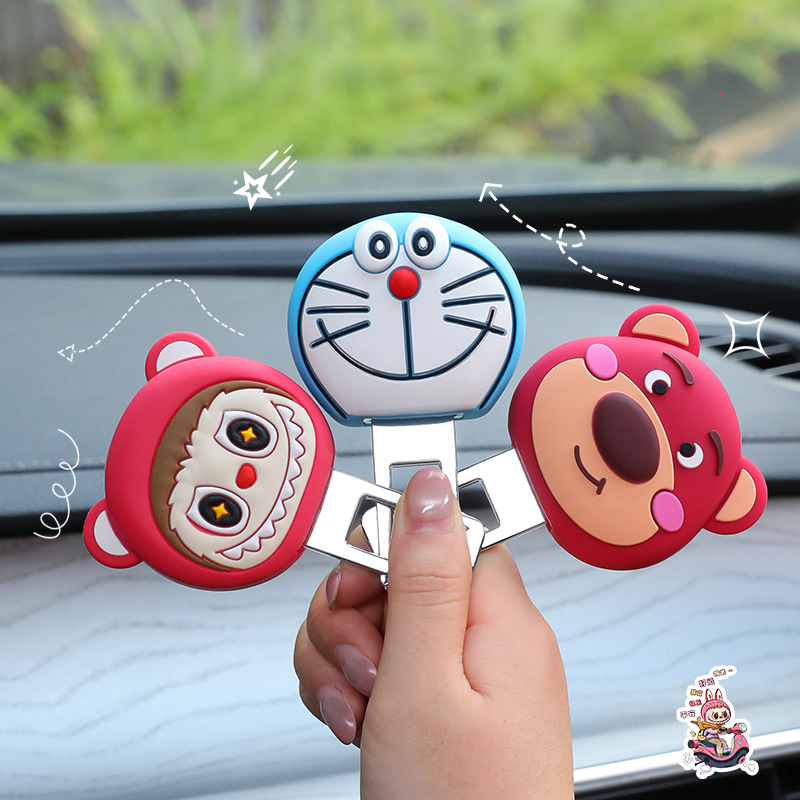 Clip interior de mașină pentru centură, cu extensie și conector de blocare, stil cuplu (Metal + silicon, Model Qe8930, imprimare logo disponibilă, personalizare disponibilă)