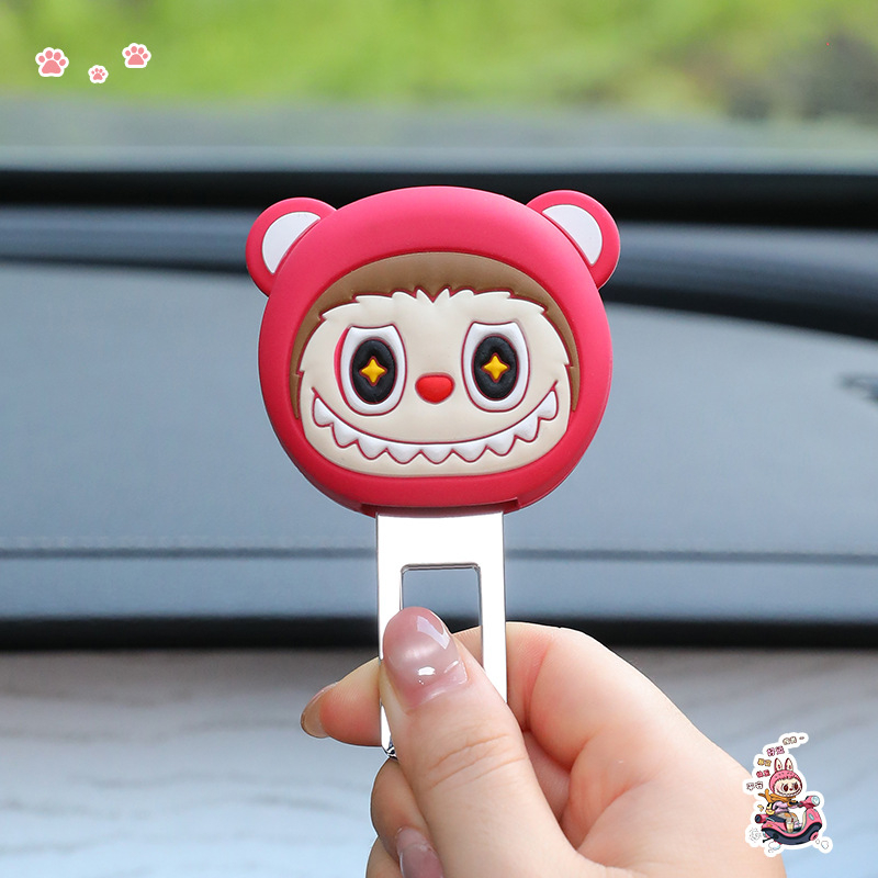 Clip interior de mașină pentru centură, cu extensie și conector de blocare, stil cuplu (Metal + silicon, Model Qe8930, imprimare logo disponibilă, personalizare disponibilă)