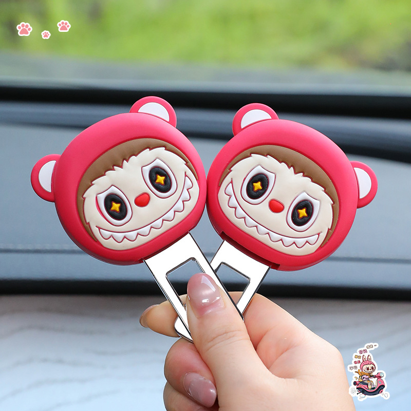 Clip interior de mașină pentru centură, cu extensie și conector de blocare, stil cuplu (Metal + silicon, Model Qe8930, imprimare logo disponibilă, personalizare disponibilă)