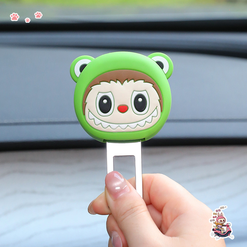 Clip interior de mașină pentru centură, cu extensie și conector de blocare, stil cuplu (Metal + silicon, Model Qe8930, imprimare logo disponibilă, personalizare disponibilă)