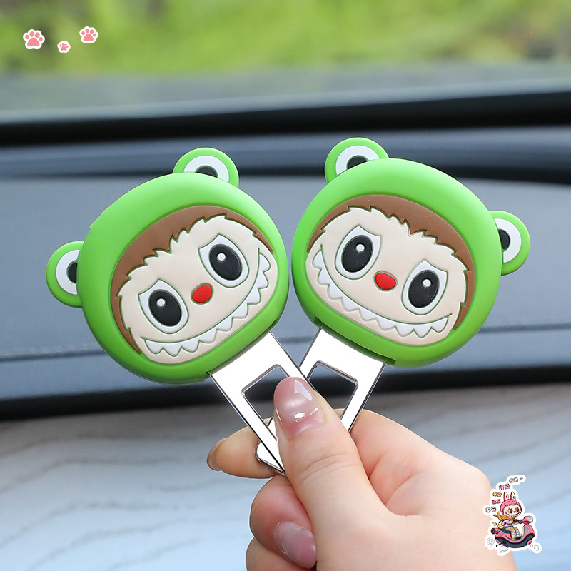 Clip interior de mașină pentru centură, cu extensie și conector de blocare, stil cuplu (Metal + silicon, Model Qe8930, imprimare logo disponibilă, personalizare disponibilă)