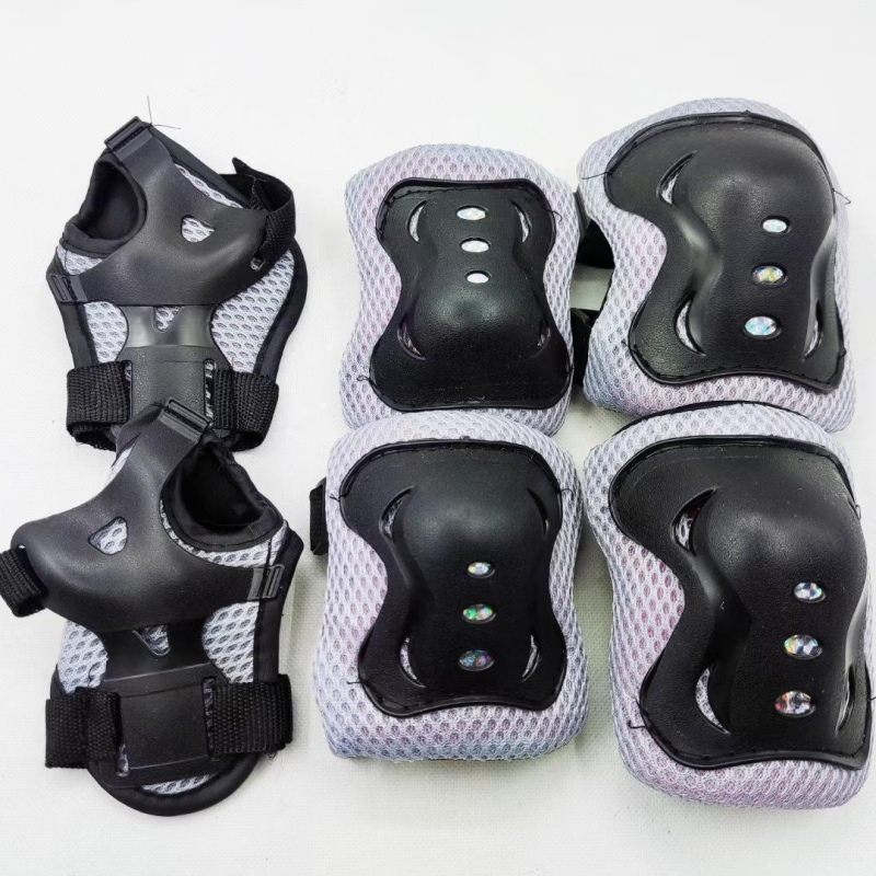 Set de protecție pentru copii – genunchiere, protecții pentru coate și încheieturi – 6 piese, pentru roller, ciclism, schi și skateboard (Părți: Genunchi, Coate, Încheieturi; Pentru copil; Sport: Roller)