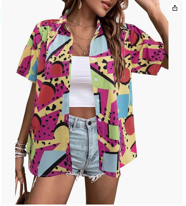 Női hawaii-ing 3D virágos mintával, poliészter, egyenes szabású, rever gallér