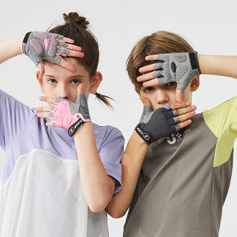 Mănuși pentru copii cu degete parțiale pentru antrenament la bară, subțiri, antiderapante, rezistente la uzură, protecție a palmei, brand Friendly