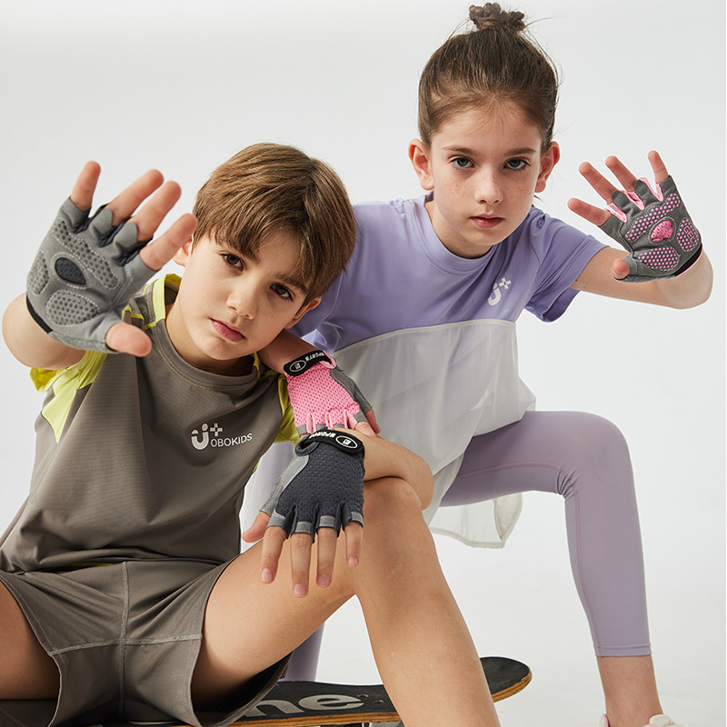 Mănuși pentru copii cu degete parțiale pentru antrenament la bară, subțiri, antiderapante, rezistente la uzură, protecție a palmei, brand Friendly