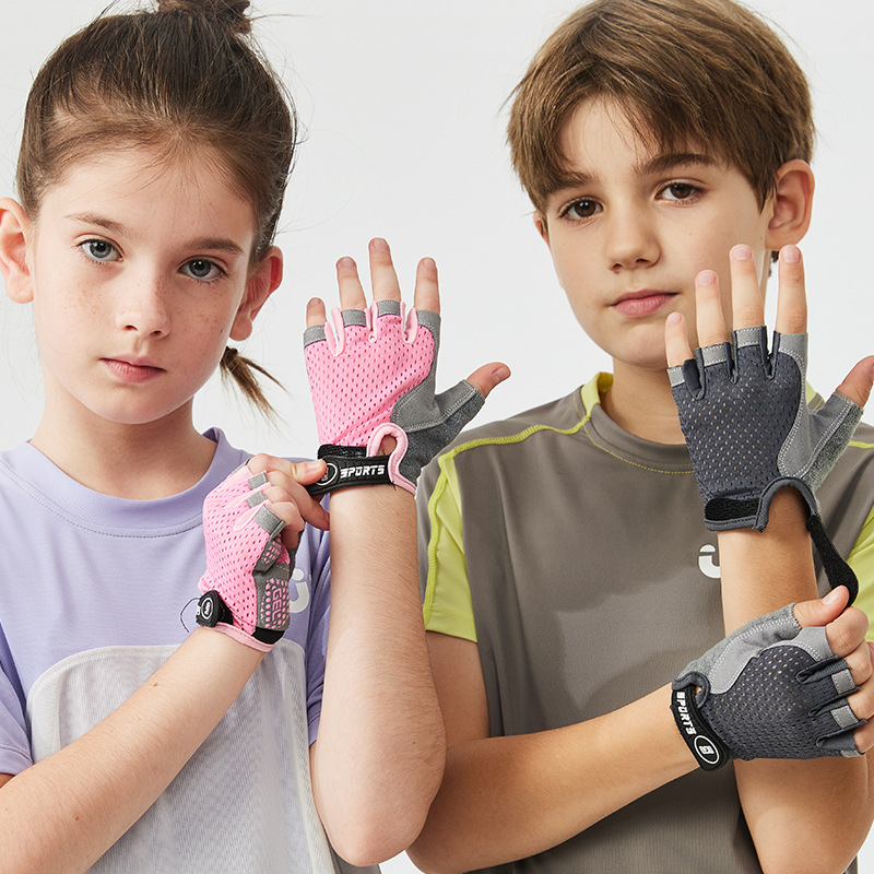 Mănuși pentru copii cu degete parțiale pentru antrenament la bară, subțiri, antiderapante, rezistente la uzură, protecție a palmei, brand Friendly