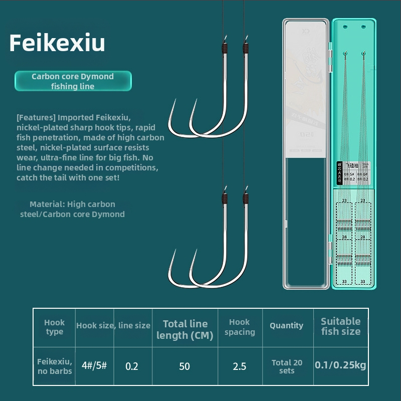Sichuan diaoweng Dupla horog – tüske nélküli, 100 db, tóparti horgászathoz