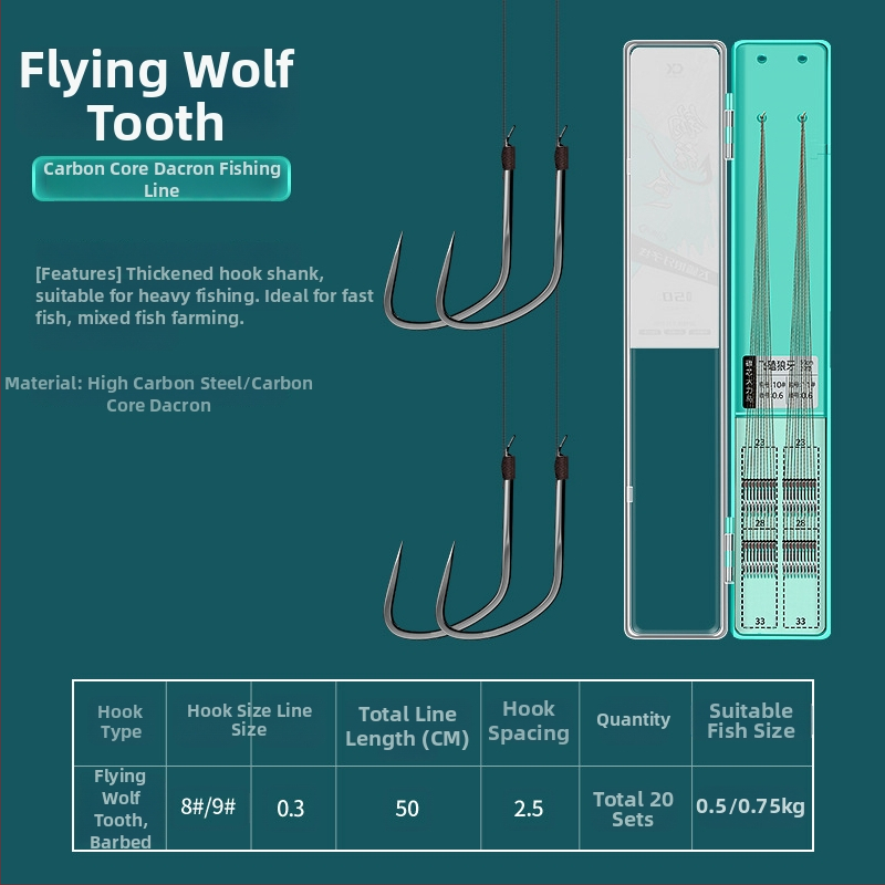 Sichuan diaoweng Dupla horog – tüske nélküli, 100 db, tóparti horgászathoz