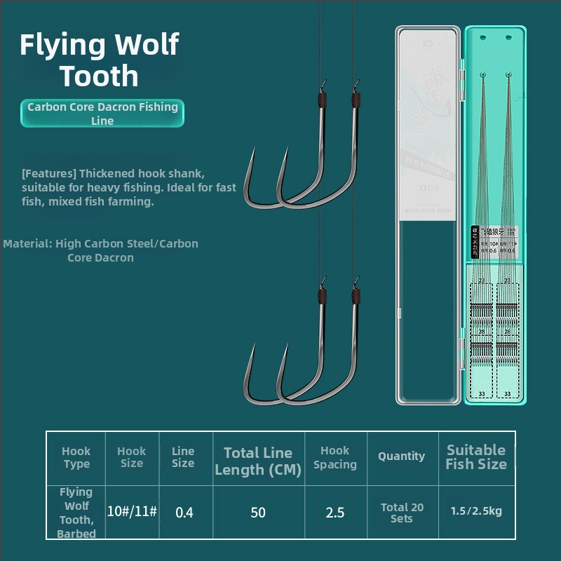 Sichuan diaoweng Dupla horog – tüske nélküli, 100 db, tóparti horgászathoz