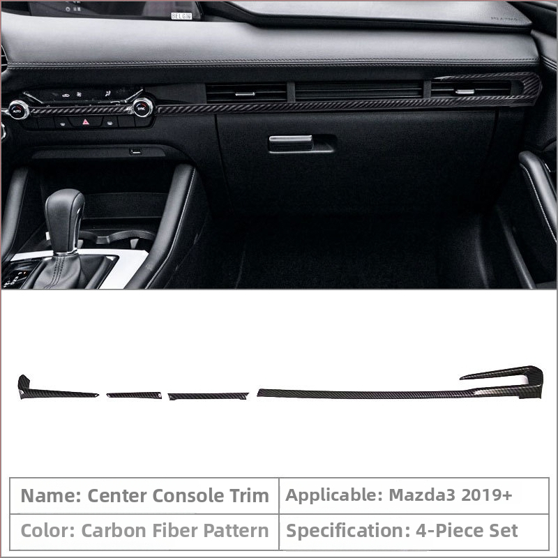 Unutarnje komponente Mazda3 (Axela): držač za čašu u središnjoj konzoli, okvir mjenjača, okvir stražnjeg otvora za ventilaciju