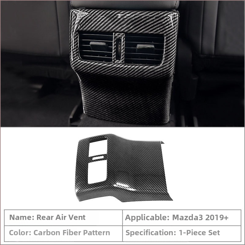 Unutarnje komponente Mazda3 (Axela): držač za čašu u središnjoj konzoli, okvir mjenjača, okvir stražnjeg otvora za ventilaciju