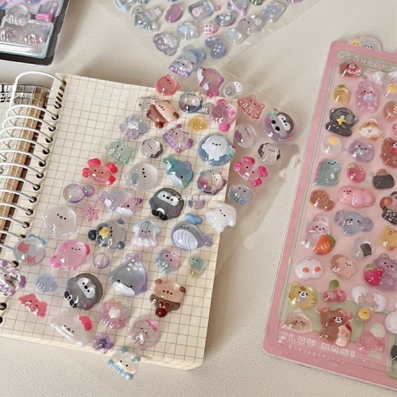 Autocolante 3D în stil japonez cu personaje de desene animate pentru decorarea carcasei telefonului, fabricate manual, design minimalist