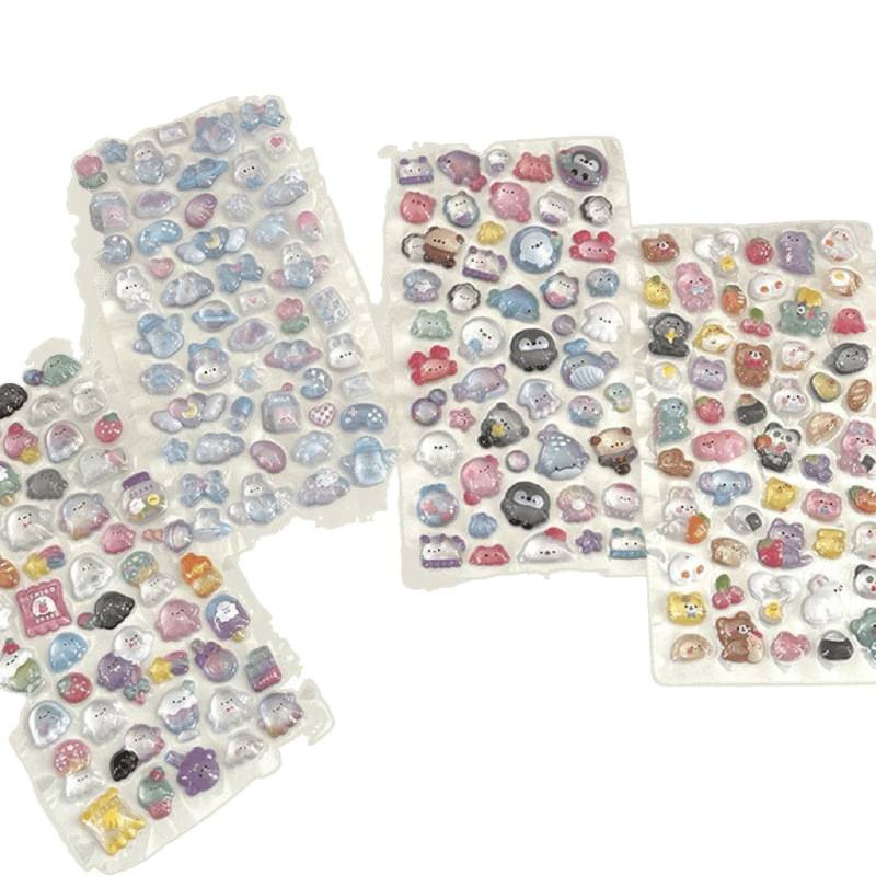 Autocolante 3D în stil japonez cu personaje de desene animate pentru decorarea carcasei telefonului, fabricate manual, design minimalist