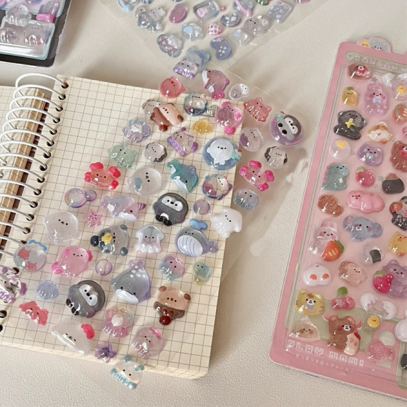 Autocolante 3D în stil japonez cu personaje de desene animate pentru decorarea carcasei telefonului, fabricate manual, design minimalist