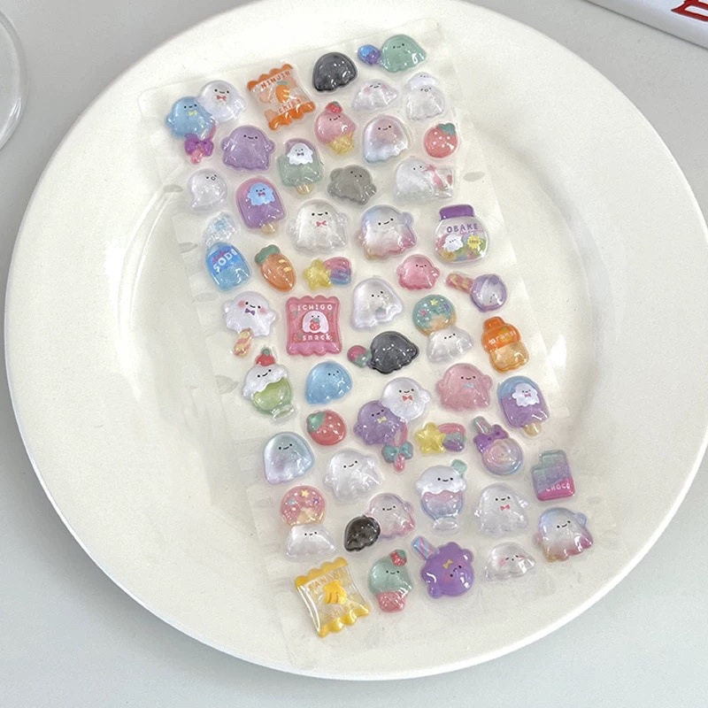 Autocolante 3D în stil japonez cu personaje de desene animate pentru decorarea carcasei telefonului, fabricate manual, design minimalist