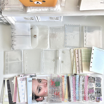 Skup dodataka za M5 bilježnicu, verzija s kućištem, PVC poklopac, 1 prstenasto vezivanje, japanski/korejski sladak stil