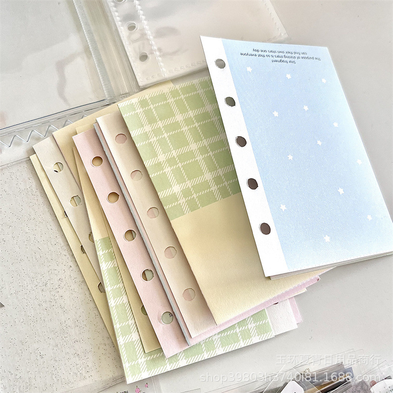 Skup dodataka za M5 bilježnicu, verzija s kućištem, PVC poklopac, 1 prstenasto vezivanje, japanski/korejski sladak stil