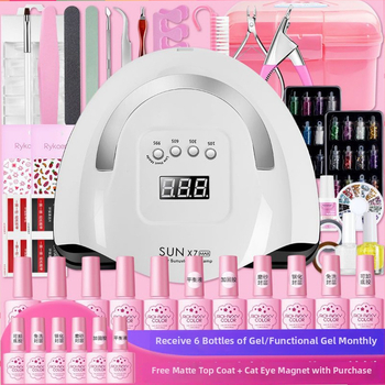 Σετ μανικιούρ για αρχάριους με λαμπτήρα σκλήρυνσης γέλης και Cat Eye gel