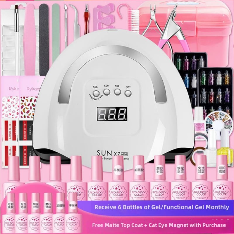 Σετ μανικιούρ για αρχάριους με λαμπτήρα σκλήρυνσης γέλης και Cat Eye gel