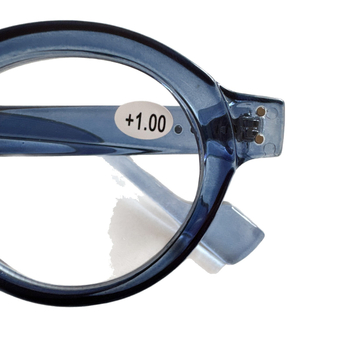 Kerek keretű szemüveg PC lencsékkel és PC kerettel, anti-kék fény, teljes keret, irodalmi retro stílus idős korosztálynak